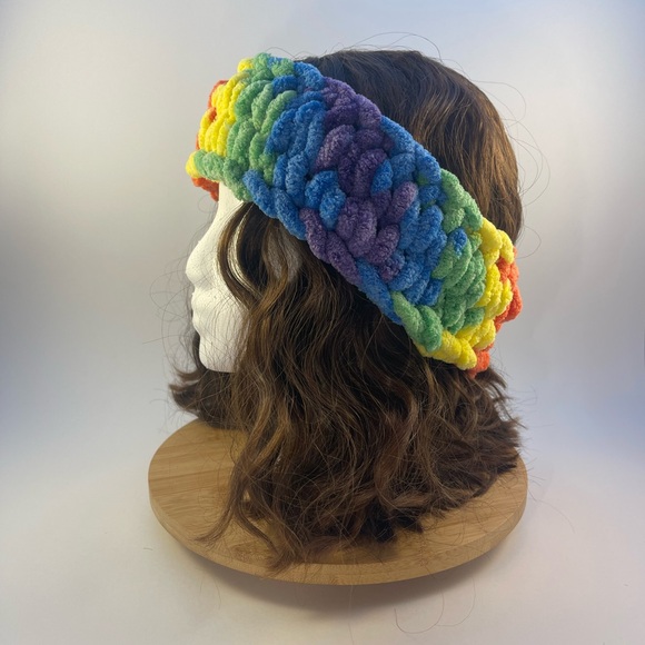 Handmade Women’s/Junior’s Winter Headband/Ear Wrap - Rainbow - Picture 5 of 9